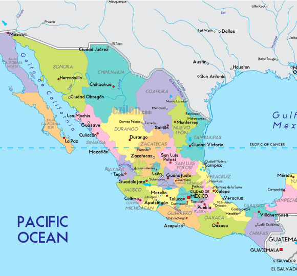 Mexico political map